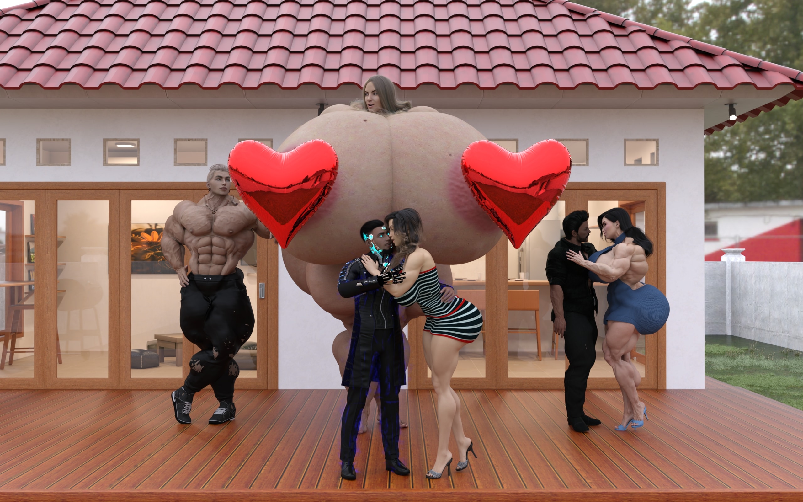 Dzcelestial3D models curvy femalebodybuilders busty bimbo